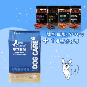 도그케어 올스테이지 강아지사료 5kg 1개 + 데이스포 헬씨트릿 400g 랜덤 1개