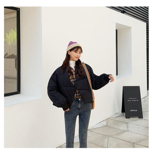 다판다 패딩 오버핏 여성 가디건 경량패딩 아우터 숏패딩