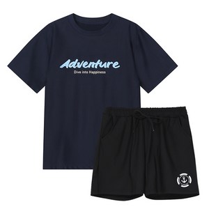 슈가비치 아동 주니어 반팔 래쉬가드+보드숏 세트 LE23-514 루즈핏 수영복 8세~17세