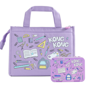 콩콩도시락 미니 그래픽 베이비 그래픽 + 보냉백 세트, 3. 미니 그래픽 라이트퍼플 + 보냉백, 1개