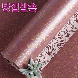 노크원 종이포장지당일발송, 1개, 06.꽃넝쿨/팥색