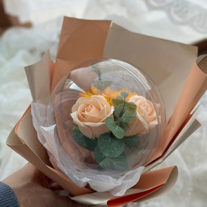폴럽 풍선꽃다발 아크릴 꽃풍선 풍선꽃 기념일 어버이날 졸업식 입학식 생일, 프리미엄 옐로우, 1개