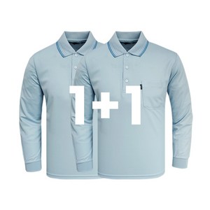 1+1 나인앤나인 쿨론 단추 카라 긴팔 티셔츠 (2장세트)