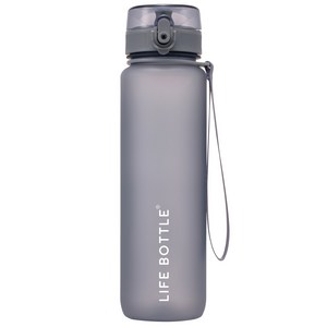 라이프보틀 1000ml 트라이탄물병 핸드스트랩포함 대용량 타임라인보틀 하루 수분 섭취 달성 1리터물통 탈부착 핸드스트랩, 실버+그레이, 1개
