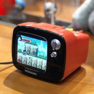 3.5인치 레트로TV 안드로이드 게임 콘솔 TV 미니, 레트로 TV 오렌지 + 무선 컨트롤러