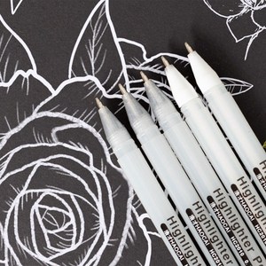 하이라이트 화이트 젤펜 10개입 흰색 다꾸 마카 공예, 1개