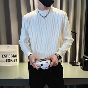 휠렉스 남성 라운드넥 골지 긴팔티 Y443