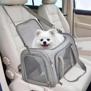 고양이 이동장 강아지 이동가방 삼면통풍 반려동물 이동가방+이너쿠션, 그레이, 1개
