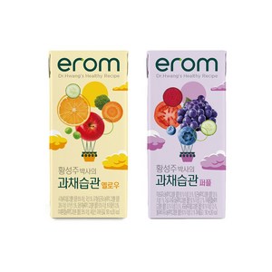 이롬 황성주 과채습관 옐로우 190ml 32팩 + 퍼플 190ml 32팩, 64개