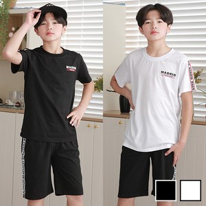 제이키드주니어 마드리드반팔상하복 주니어의류 남아 여아 초등학생옷 청바지 면바지 상하복 티셔츠