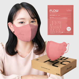 플로우 KF94 천사 새부리형 마스크 MS 중소형, 50매, 1개, 코랄