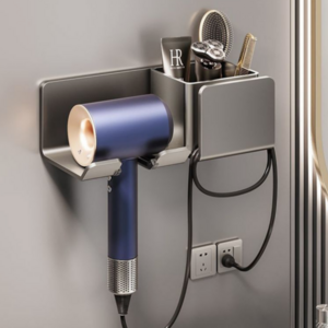 바이브라이프 드라이기 걸이 무타공 헤어드라이 거치대 홀더, 1개, 그레이