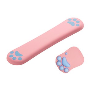 키보드 손목보호패드 + 마우스 손목받침대 세트, 핑크세트