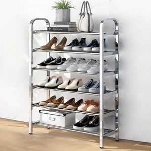 땡스리빙 스테인리스 심플 랙 65 선반형 수납장 신발 수납 선반 현관신발장, 3단