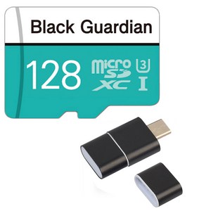블랙가디언 자동차 블랙박스메모리카드 16G 32G 64G 128G 마이크로SD MLC, 128GB+C타입리더기세트