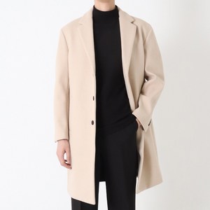 [M~2XL] 지지블랙 케빈 프리미엄 울 캐시미어 하프 롱 싱글 코트 빅사이즈