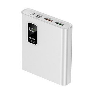 테크이지 66W 미니 보조배터리 대용량 20000mAh 고속충전, 화이트