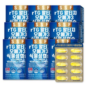 순수식품 rTG 오메가3 1000mg, 60정, 9개