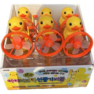 아이러브덕선풍기버블 오리비눗방울 비누방울 6개 어린이날선물 여름용품, 단품