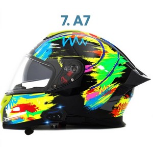 오토바이 블루투스 헬멧 일체형 풀페이스 오픈페이스 시스템헬멧 플립업 오프로드 레트로 반모 사은품증정, A7, XL