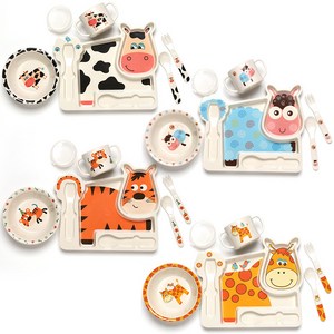 켈리앤스테판 뱀부 아기 유아식판 6종 세트 돌쟁이 어린이집 선물 이유식 아기주도식 밤부 키즈식, K100 기린_라프(rafe), 1개