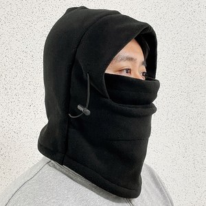 믿추 방한 방풍 기모 후드 넥워머 겨울 스포츠 오토바이 마스크, 벨벳블랙