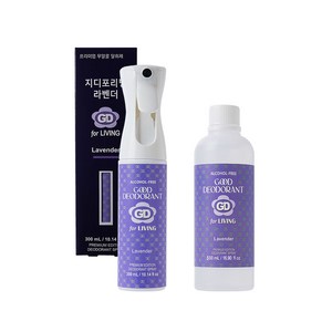 [지디포리빙] 은은한향 탈취제 안개분사 본품 300ml + 리필 500ml, 라벤더 본품 300ml + 리필 500ml