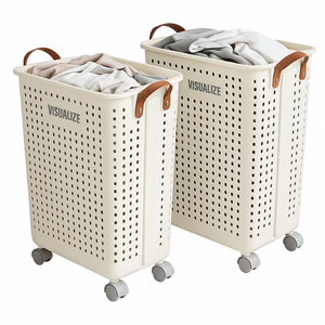 노시지로 바퀴달린 빨래바구니 폴딩 이동 간편보관 접이식 바스켓