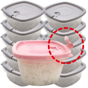 [오늘출발]국내생산 스팀홀 전자렌지용기 350ml 초특가 냉동밥 보관 용기, 3개, 그레이