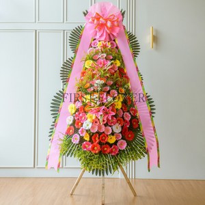 전국꽃배달 결혼 탄생 개업 축하3단 조화 축하화환, 근조3단 실속형(서울/광역시/기타 시)