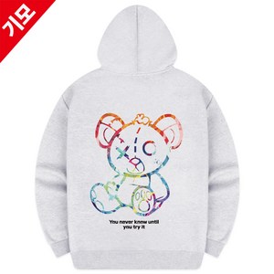 [당일출고/기모추가] 페인트베어 후드티 후드 빅사이즈 남자여성 ZAID_0027