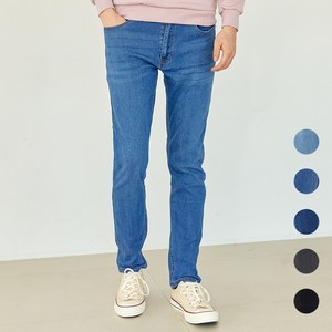 버번진 남성용 베른 슬림 스판 데일리 워싱 청바지 104