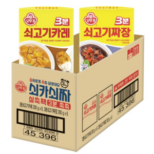 오뚜기 쇠카쇠짜 3분 실쏙팩 3분 쇠고기카레 200g x 6p + 3분 쇠고기짜장 200g x 6p 세트, 1세트