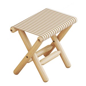원목 스트라이프 접이식 의자 휴대용 미니 간이 경량 캠핑 보조, 원목 라지, 1개