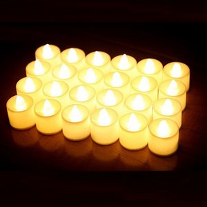 루아르모 꺼지지 않는 LED 티라이트 전자초, 옐로우, 24개