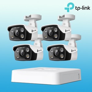 티피링크 [ CCTV 4대 자가설치 세트] CCTV VIGI C350*[4개] + VIGI NVR1104H-4P 4채널 PoE 녹화기, VIGI-C350-NVR1104H-4P