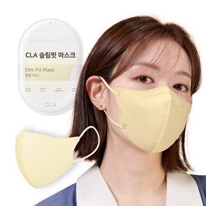 CLA 슬림핏 중형 새부리형 컬러 마스크, 5개입, 8개, 바닐라베이지