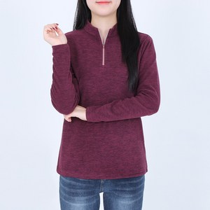 여성 기모티셔츠 집업 도톰한 상의