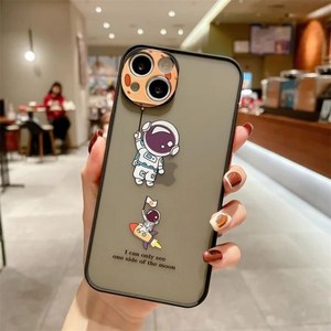 삼성 갤럭시용 귀여운 만화 우주 비행사 손목 밴드 브래킷 케이스 S23 울트라 S22 S21 FE S20 S10 5G S8 S9 플러스 커버