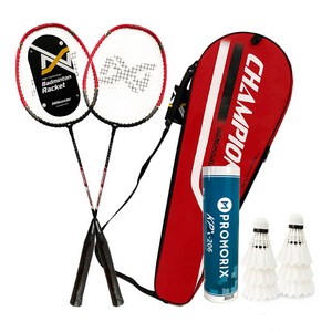 낫소 챔피온 배드민턴라켓 / 셔틀콕 세트(3입/6입/12입), -, 챔피온+206 셔틀콕 6입, 1개