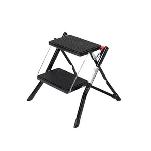 로다홈 접이식 공구함 사다리, 2단 일반형(블랙), 1개
