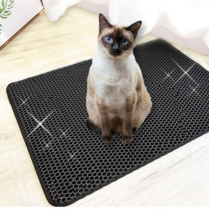마미편해 푹신한 고양이 사막화방지 모래 벌집 구름 매트 엠보싱형, 시크블랙, 대형 (60*45cm)
