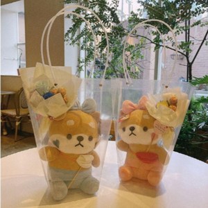 발렌타인데이 화이트데이 시바견인형 사탕꽃다발 졸업식 입학식 꽃다발, 블루
