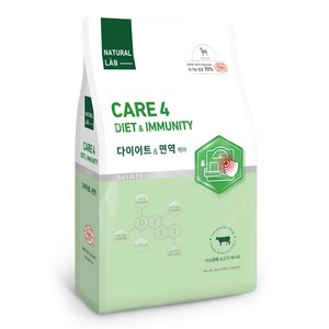 네츄럴랩 케어4 다이어트&면역 유기농 70% 기능성 건식사료, 다이어트&면역케어, 2kg, 1개