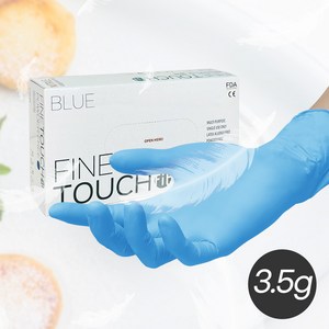 파인터치 핏 블루 니트릴장갑 XS 라텍스 일회용 쉐프 요리 미용 세차 장갑, 3.5g 1박스, 100매입