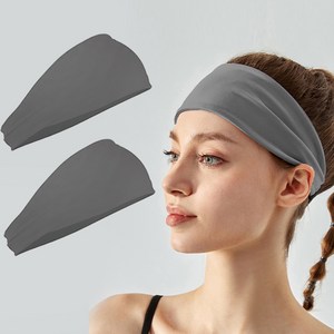 뷰몰 1+1 스포츠 쿨 헤어밴드 남여공용, 그레이