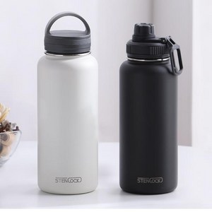 스텐락 스텐블러 듀얼 캡 빅 보틀 960ml 뚜껑이 2개(보틀용+스포츠용), 블랙, 1개
