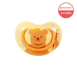 더블하트 노리개젖꼭지 FunFriends 1단계/2단계/3단계, 1개, 옐로우베어, 2단계