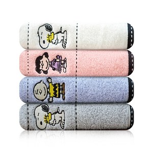 송월타월 스누피 프렌즈40 캐릭터 세면타월 5매, 연회색, 5개