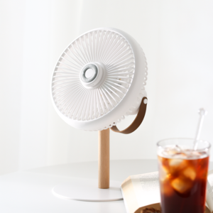 끌리젠 선풍기 탁상용 사무실 저소음 무소음 캠핑용 무선 리모컨 무드등, 화이트